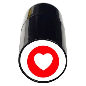 Rdt hjerte i cirkel stempel