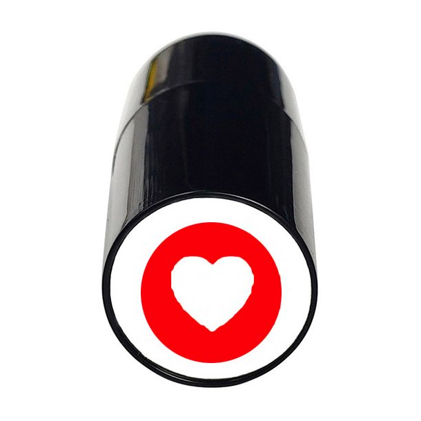 Rdt hjerte i cirkel stempel