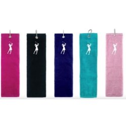 Tri Fold Towel Broderet lady golfer