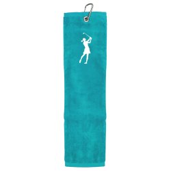 Tri Fold Towel Crystal Golfer Lady