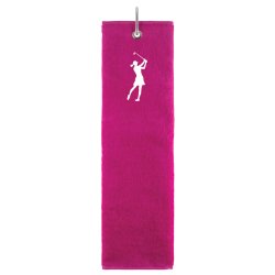 Tri Fold Towel Broderet lady golfer