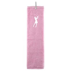 Tri Fold Towel Broderet lady golfer